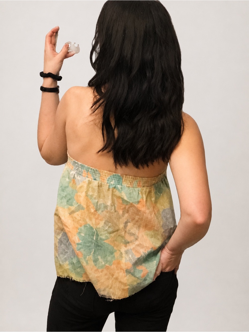 VTG Cut Off Convertible Floral Crop Baby Doll Tube Top / A-Line Flare Mini Skirt - Picture 9 of 16